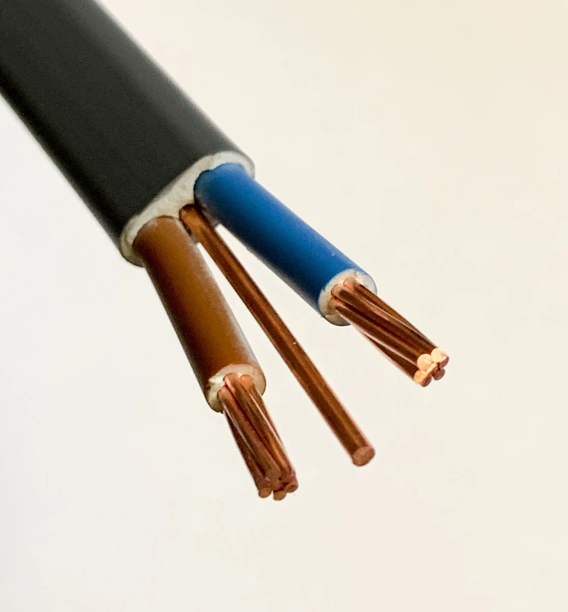 Illustrative close-up of electrical cable conductors